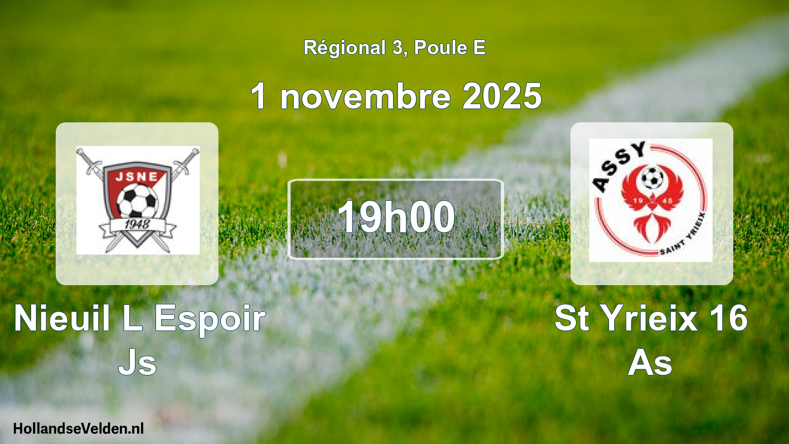 Scheduled Match: Nieuil L Espoir Js - St Yrieix 16 As (1 November 2025)