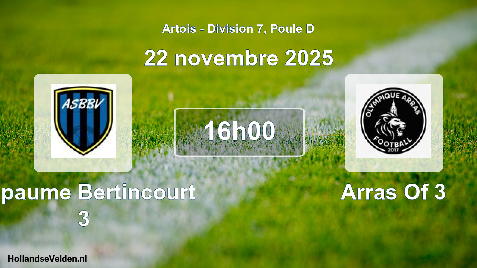 Scheduled Match: Bapaume Bertincourt 3 - Arras Of 3 (22 November 2025)