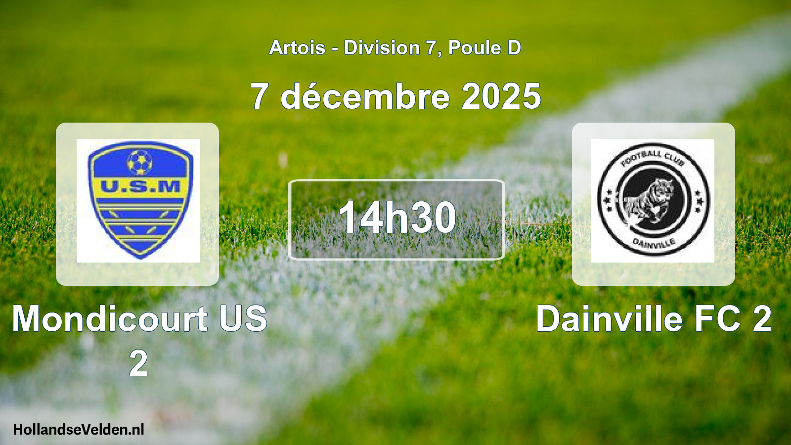 Match programmé: Mondicourt US 2 - Dainville FC 2 (7 décembre 2025)