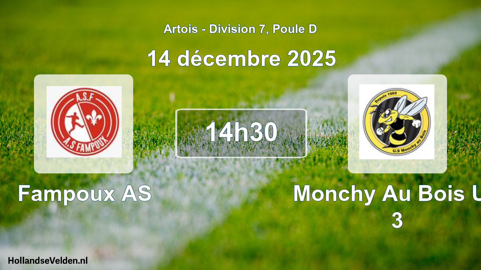 Match programmé: Fampoux AS - Monchy Au Bois US 3 (14 décembre 2025)