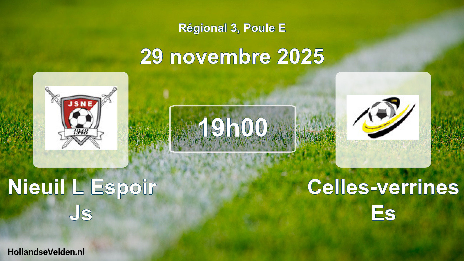 Geplande wedstrijd: Nieuil L Espoir Js - Celles-verrines Es (29 novembre 2025)
