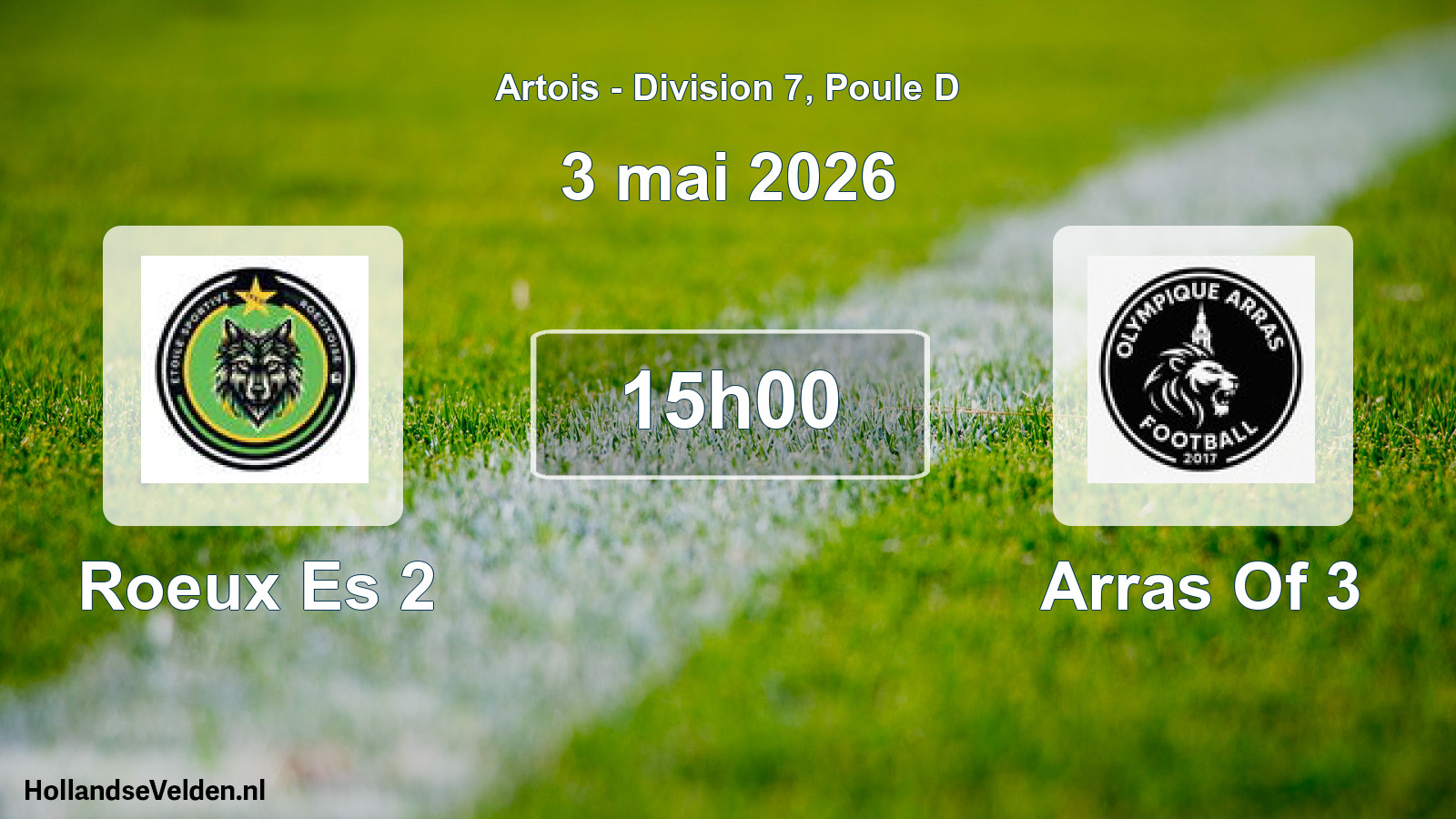 Match programmé: Roeux Es 2 - Arras Of 3 (3 mai 2026)