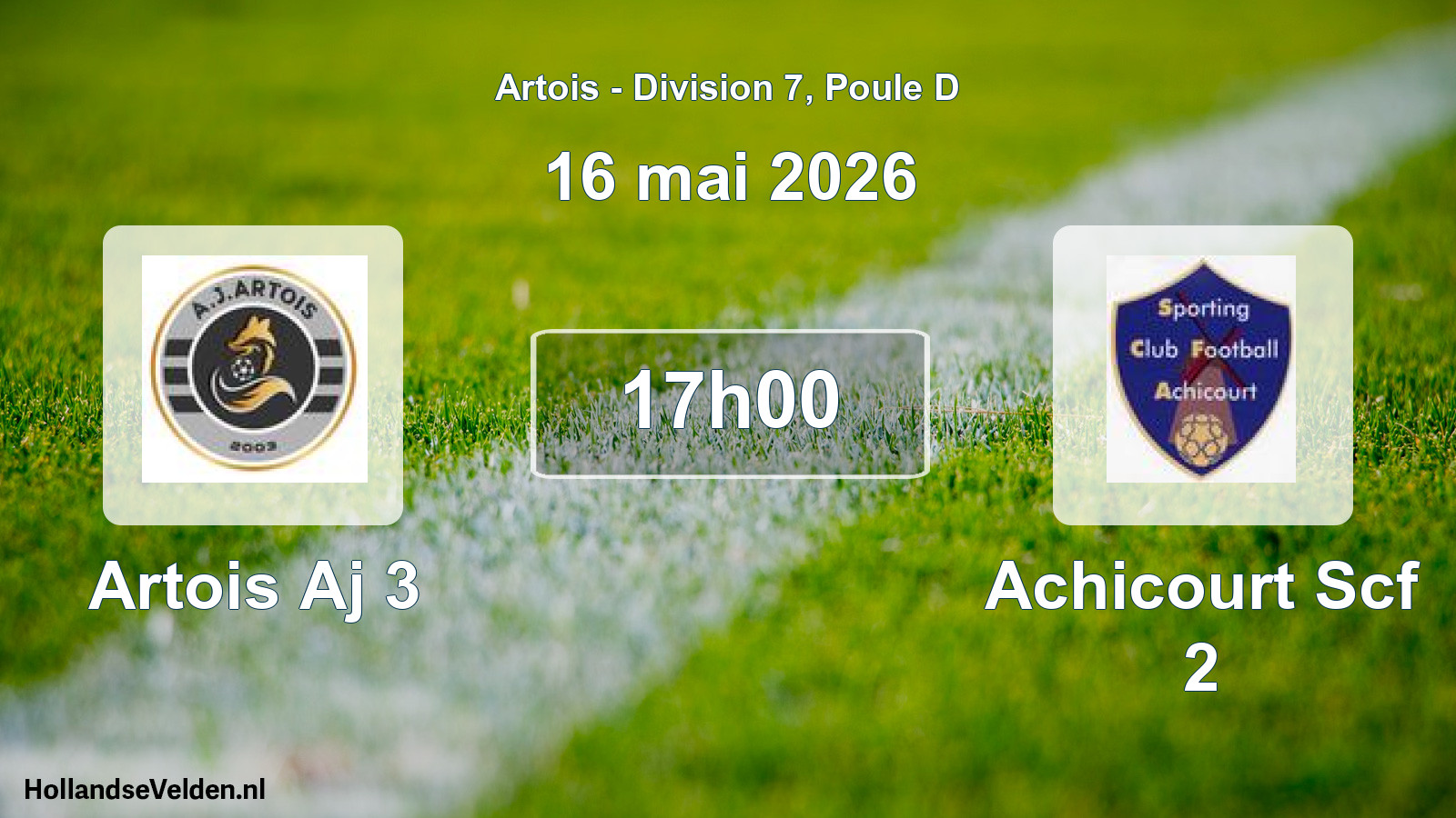Match programmé: Artois Aj 3 - Achicourt Scf 2 (16 mai 2026)