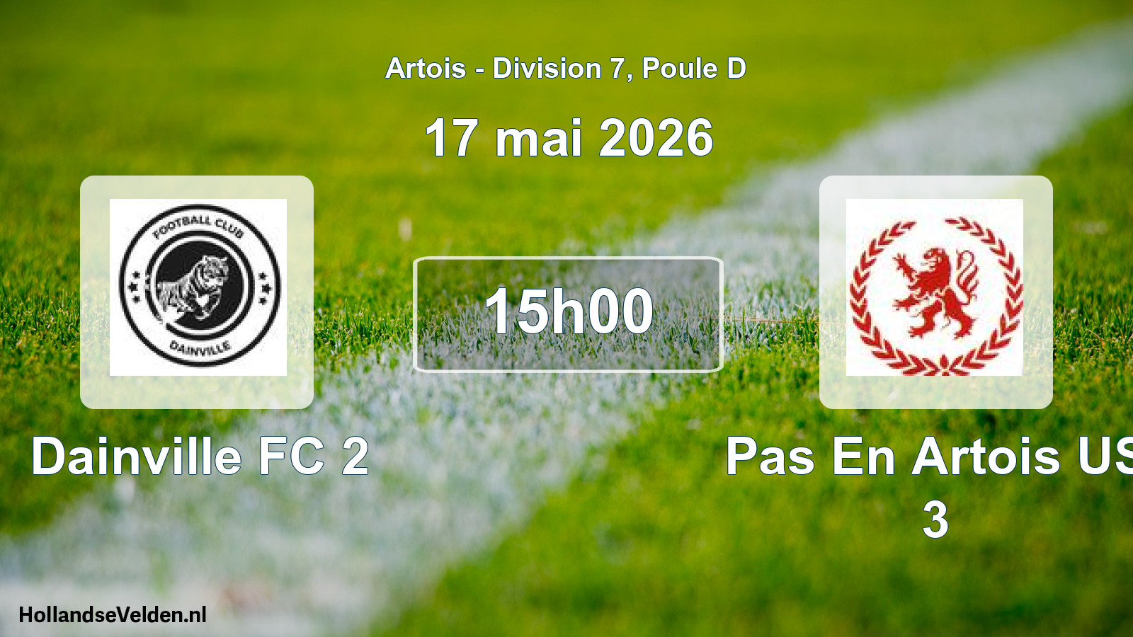 Geplande wedstrijd: Dainville FC 2 - Pas En Artois US 3 (17 mei 2026)