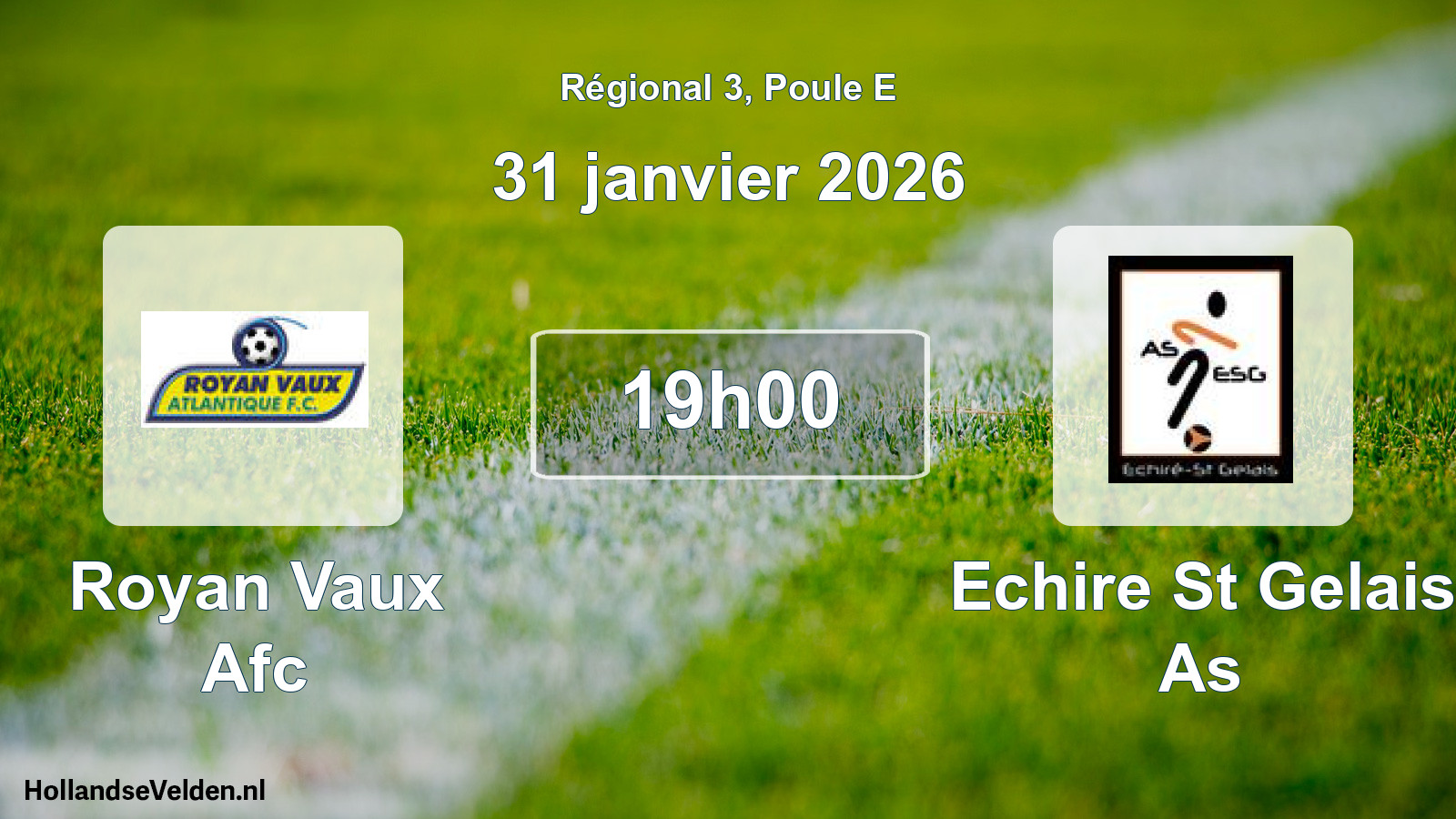 Scheduled Match: Royan Vaux Afc - Echire St Gelais As (31 January 2026)