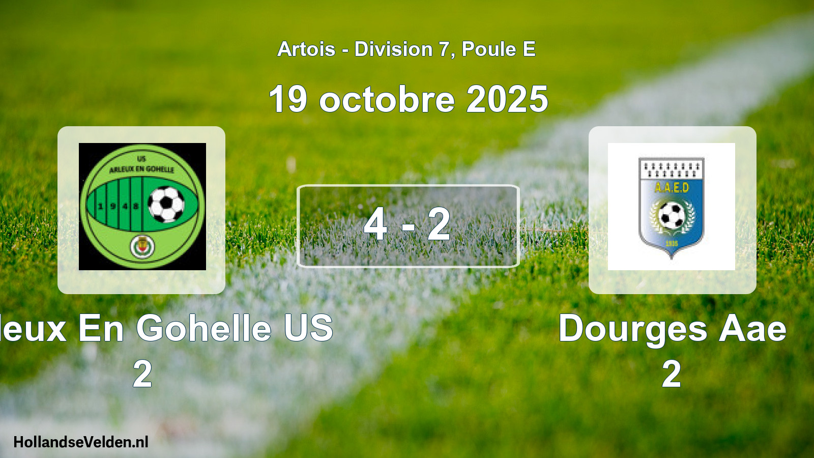 Match joué: Arleux En Gohelle US 2 - Dourges Aae 2 4 - 2 (19 octobre 2025)