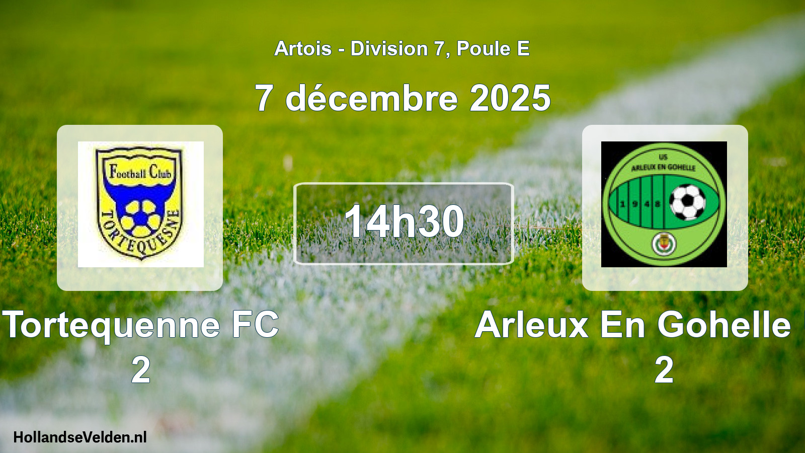 Match programmé: Tortequenne FC 2 - Arleux En Gohelle US 2 (7 décembre 2025)