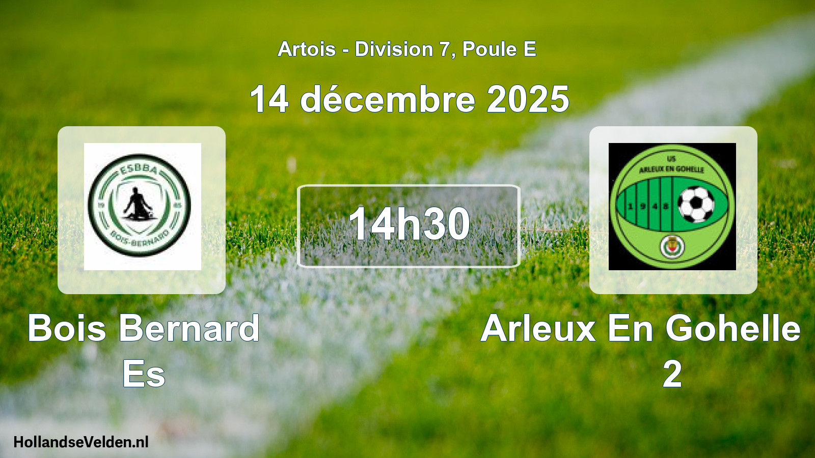 Scheduled Match: Bois Bernard Es - Arleux En Gohelle US 2 (14 December 2025)