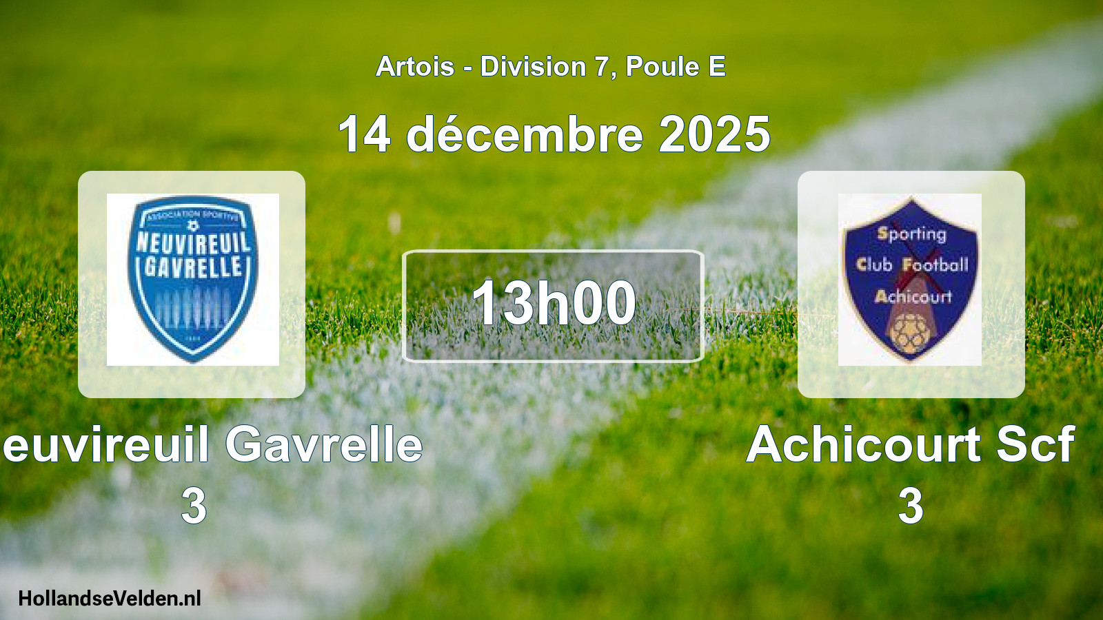 Scheduled Match: Neuvireuil Gavrelle 3 - Achicourt Scf 3 (14 December 2025)