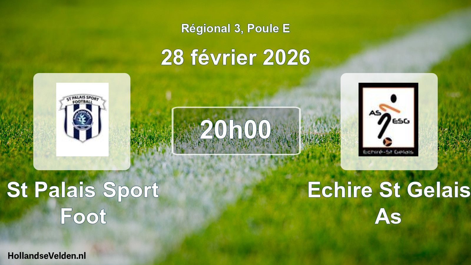 Geplande wedstrijd: St Palais Sport Foot - Echire St Gelais As (28 février 2026)