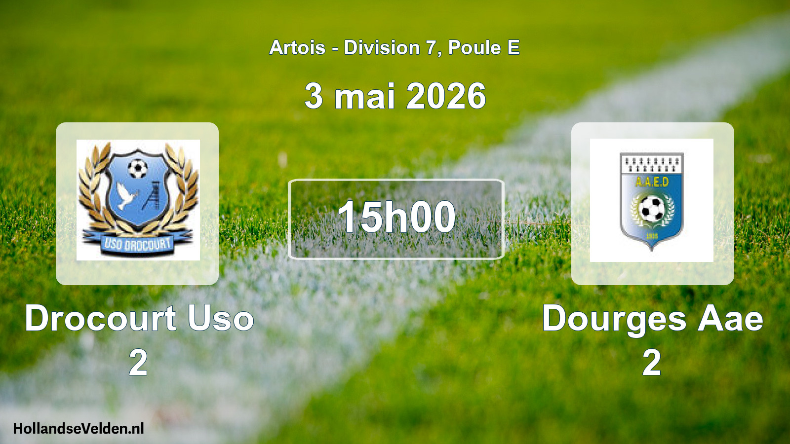 Match programmé: Drocourt Uso 2 - Dourges Aae 2 (3 mai 2026)
