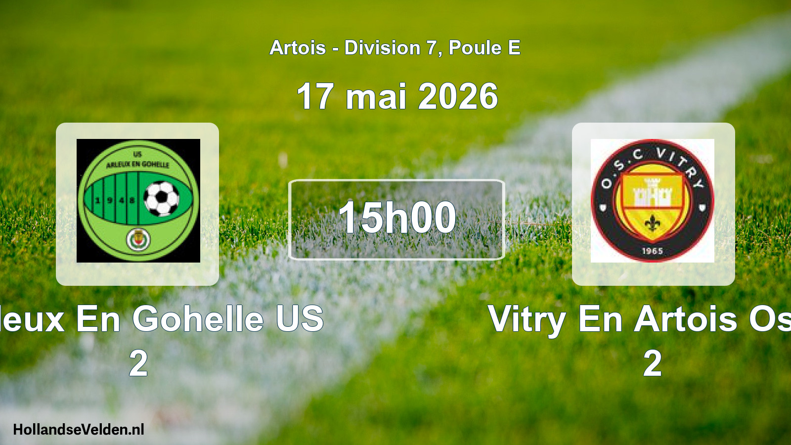 Geplande wedstrijd: Arleux En Gohelle US 2 - Vitry En Artois Osc 2 (17 mei 2026)
