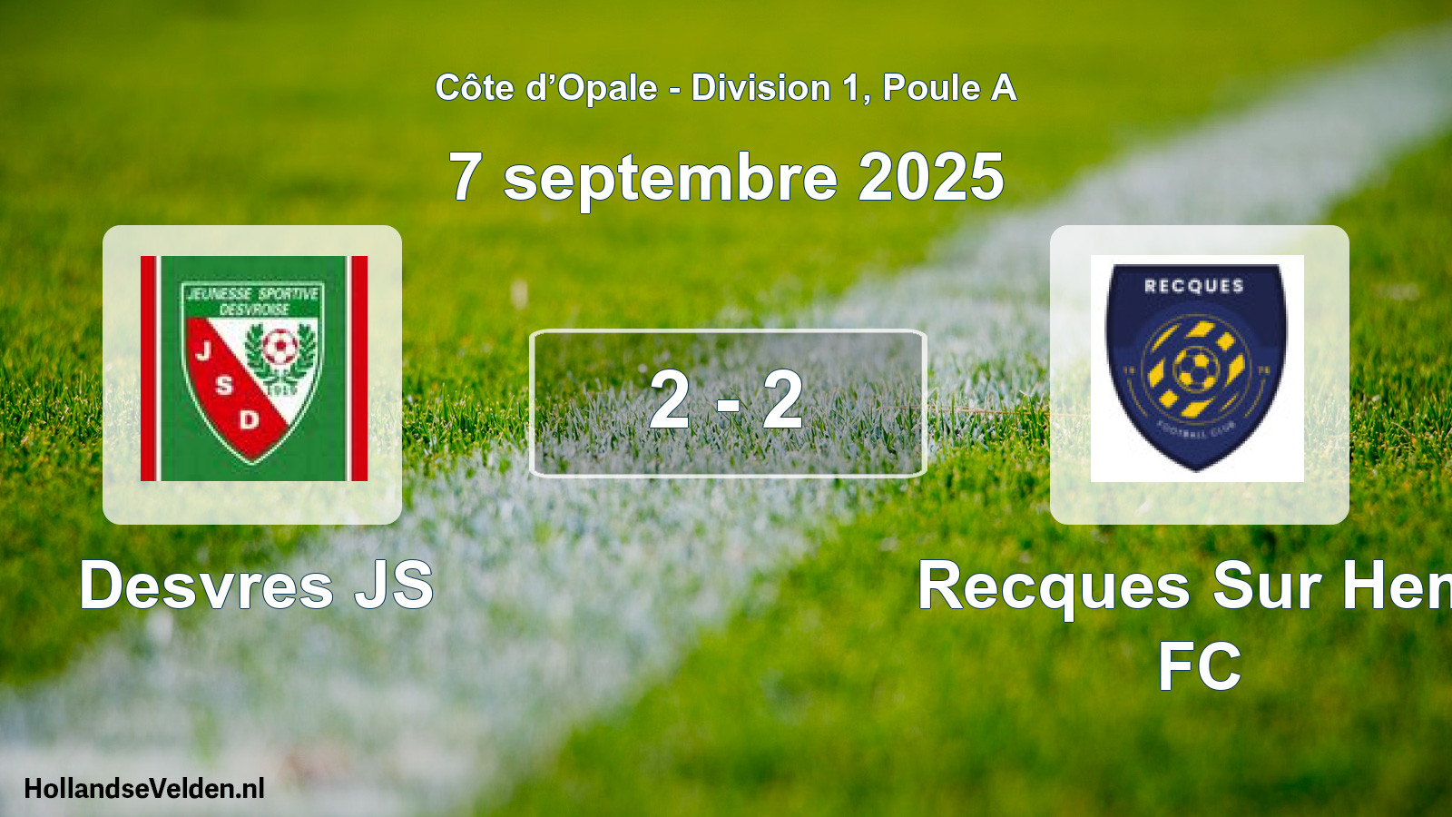 Match joué: Desvres JS - Recques Sur Hem FC 2 - 2 (7 septembre 2025)