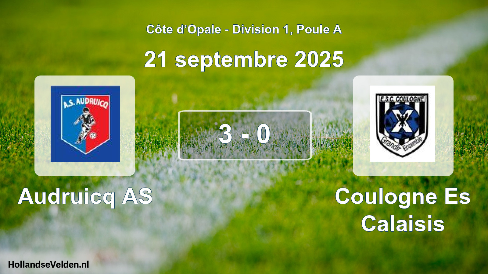 Total number of matches played: Audruicq AS - Coulogne Es Calaisis 3 - 0 (21 September 2025)