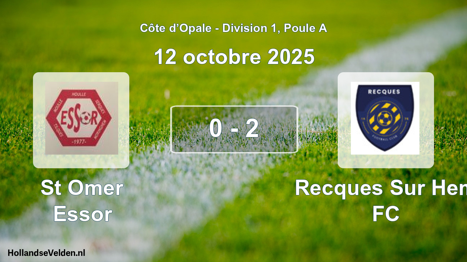 Gespeelde wedstrijd: St Omer Essor - Recques Sur Hem FC 0 - 2 (12 oktober 2025)