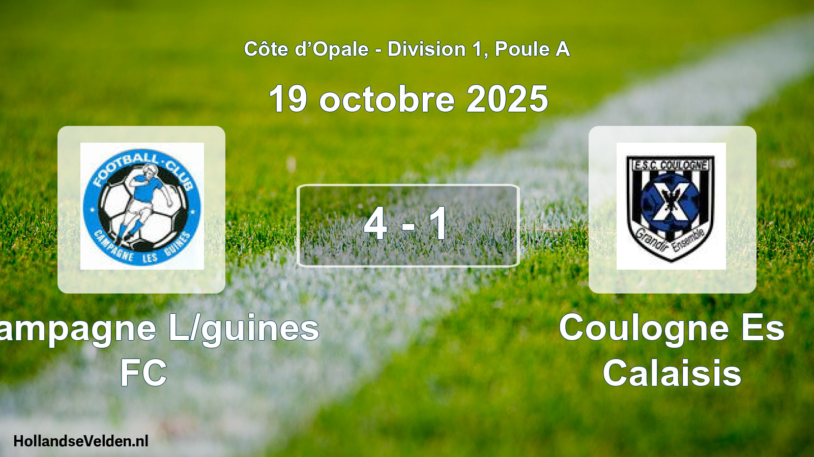 Match joué: Campagne L/guines FC - Coulogne Es Calaisis 4 - 1 (19 octobre 2025)