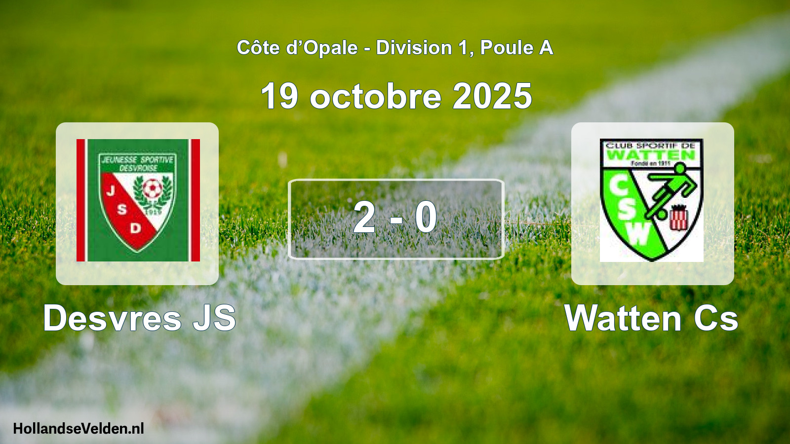 Match joué: Desvres JS - Watten Cs 2 - 0 (19 octobre 2025)