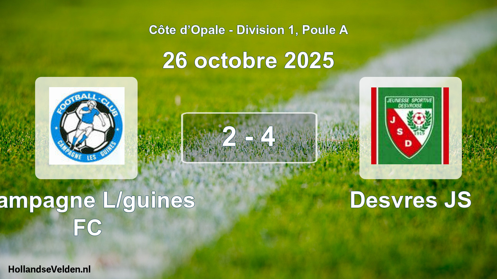 Total number of matches played: Campagne L/guines FC - Desvres JS 2 - 4 (26 October 2025)