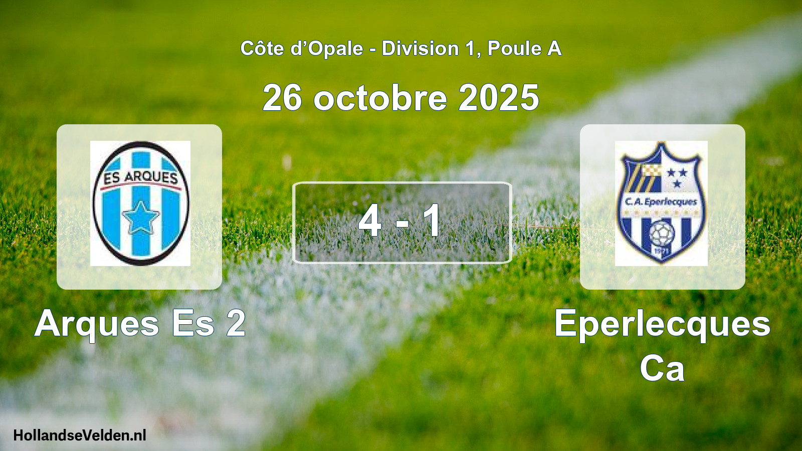 Match joué: Arques Es 2 - Eperlecques Ca 4 - 1 (26 octobre 2025)