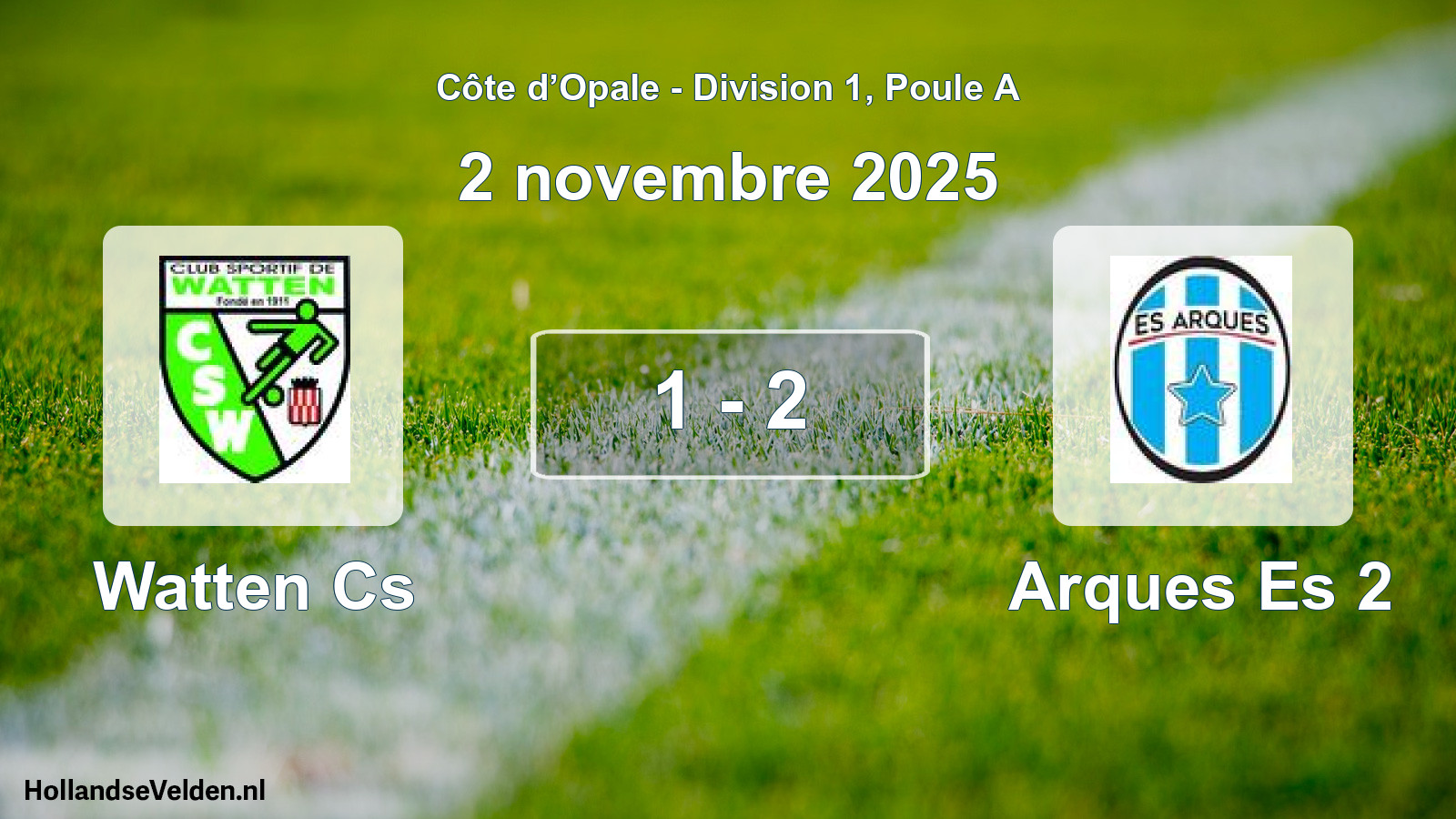 Match joué: Watten Cs - Arques Es 2 1 - 2 (2 novembre 2025)