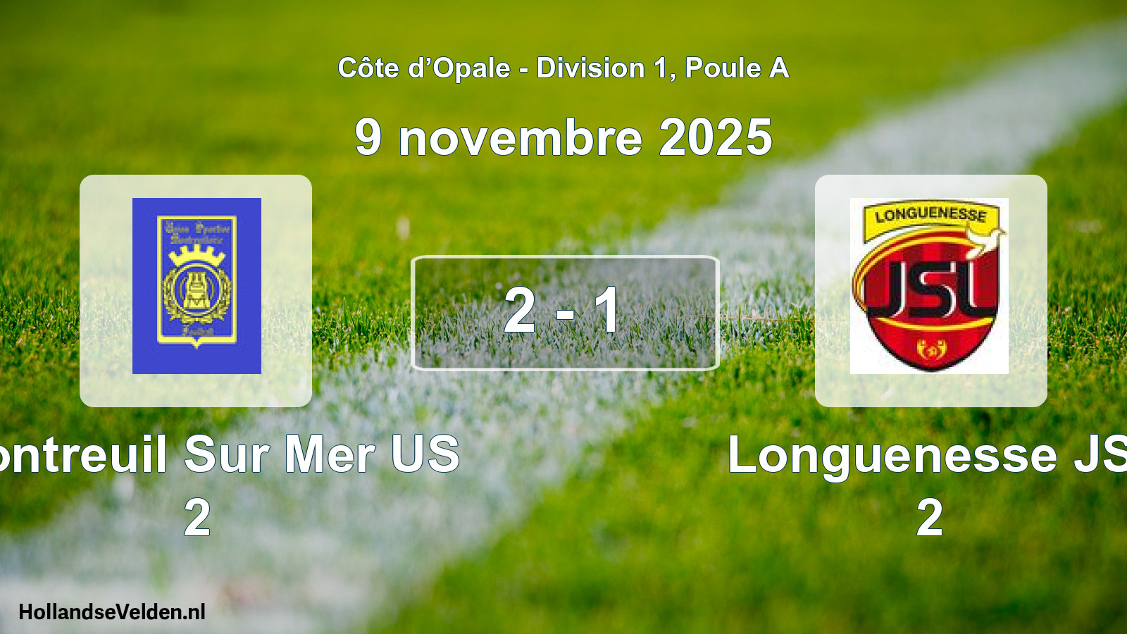 Match joué: Montreuil Sur Mer US 2 - Longuenesse JS 2 2 - 1 (9 novembre 2025)