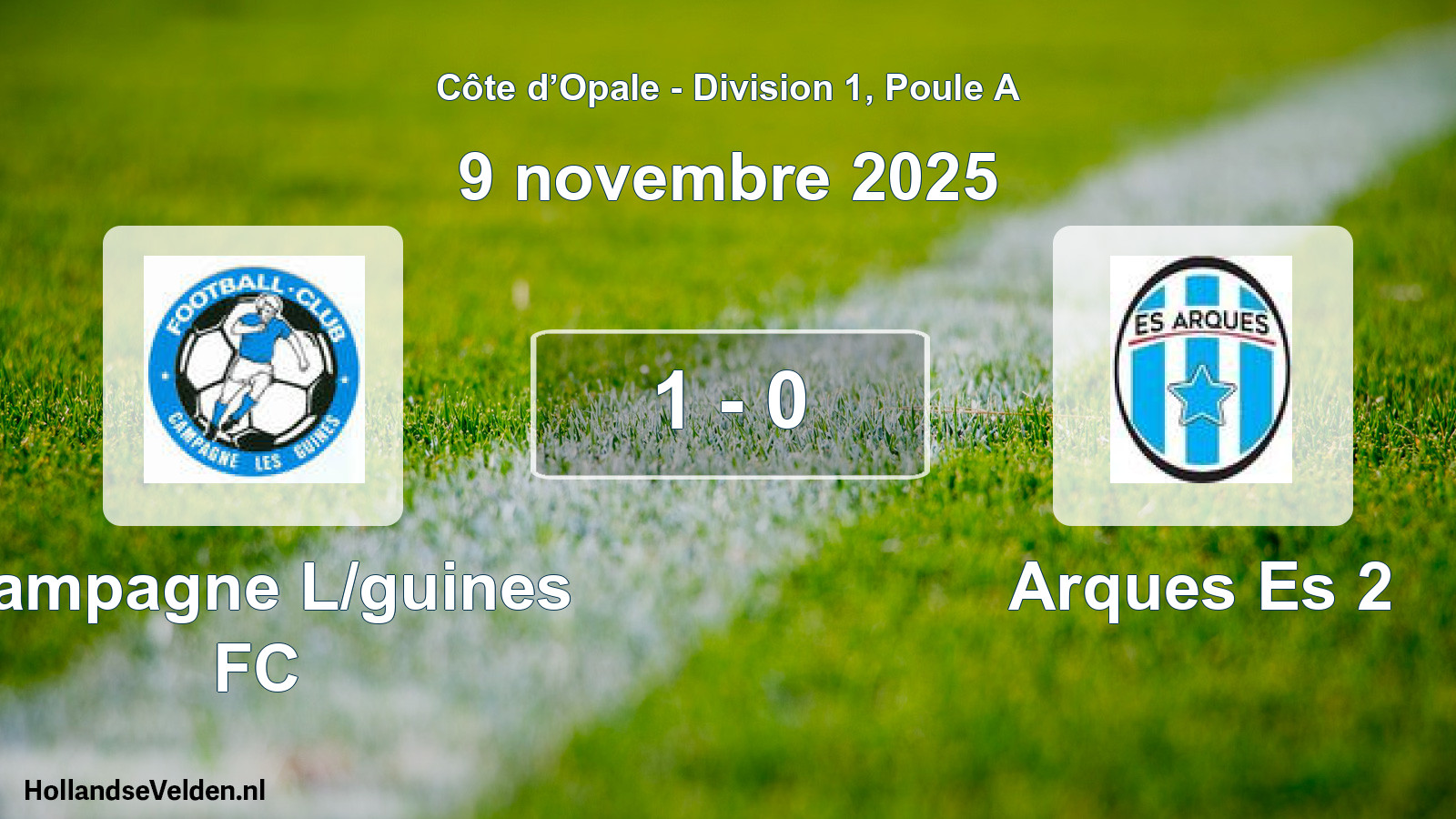 Match joué: Campagne L/guines FC - Arques Es 2 1 - 0 (9 novembre 2025)