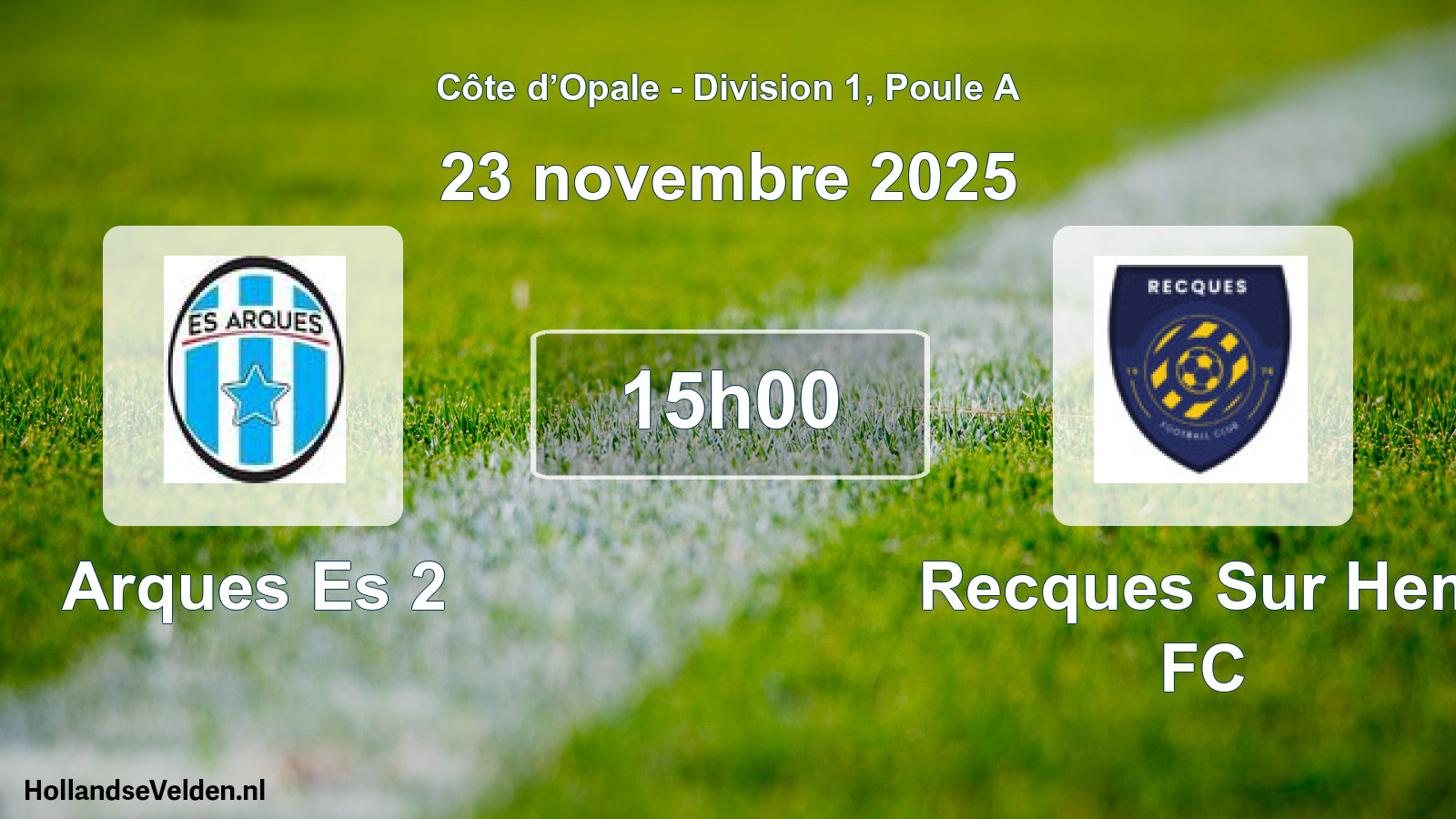 Match programmé: Arques Es 2 - Recques Sur Hem FC (23 novembre 2025)
