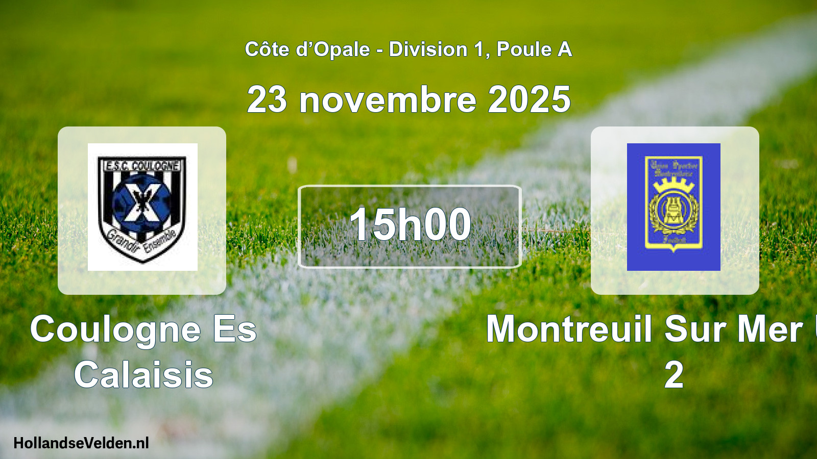 Match programmé: Coulogne Es Calaisis - Montreuil Sur Mer US 2 (23 novembre 2025)