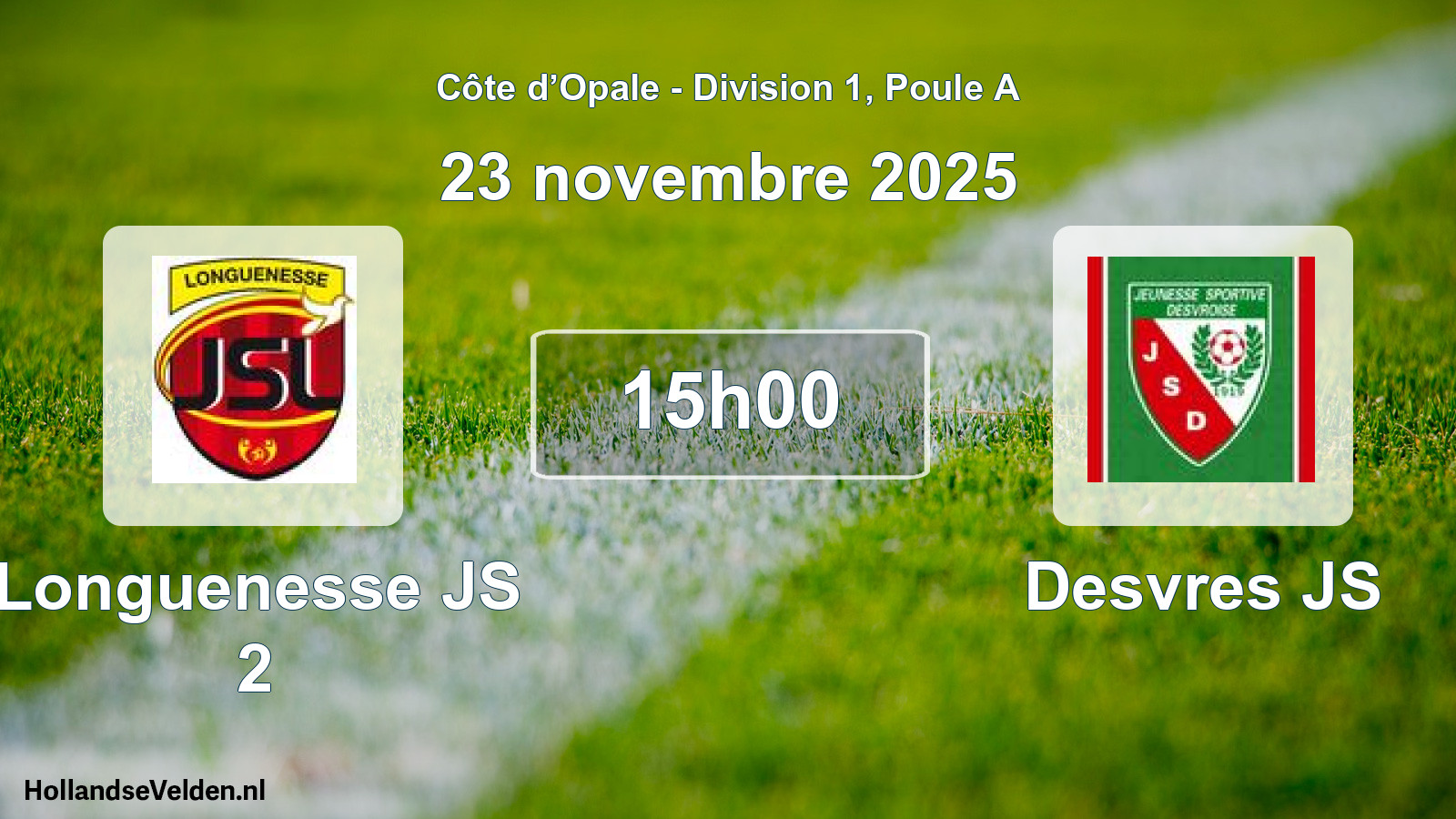 Match programmé: Longuenesse JS 2 - Desvres JS (23 novembre 2025)