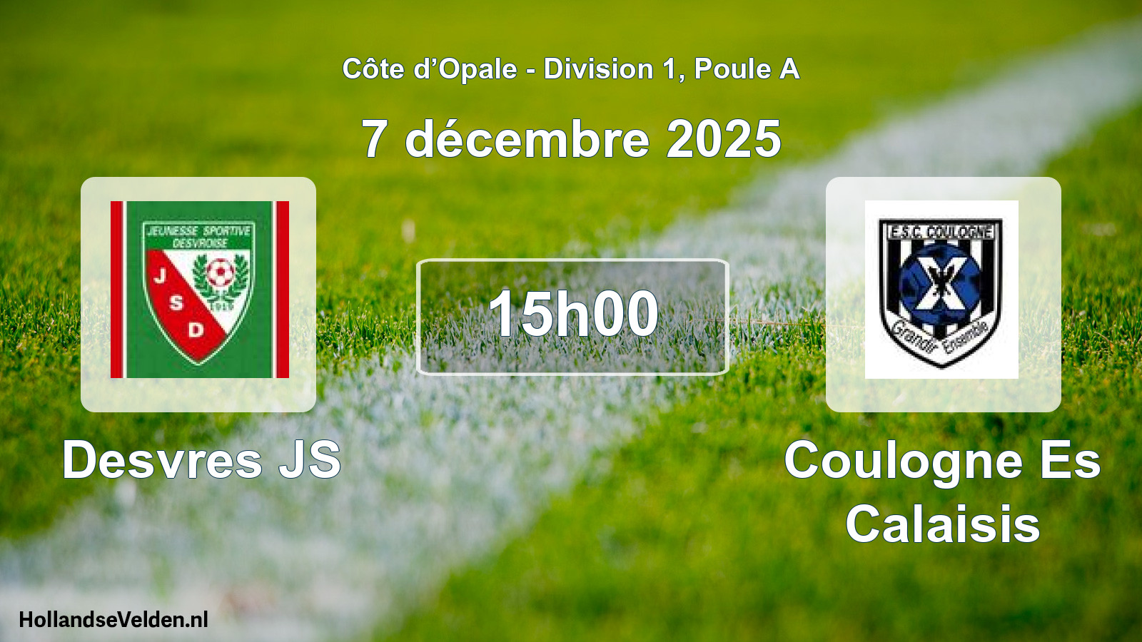 Match programmé: Desvres JS - Coulogne Es Calaisis (7 décembre 2025)