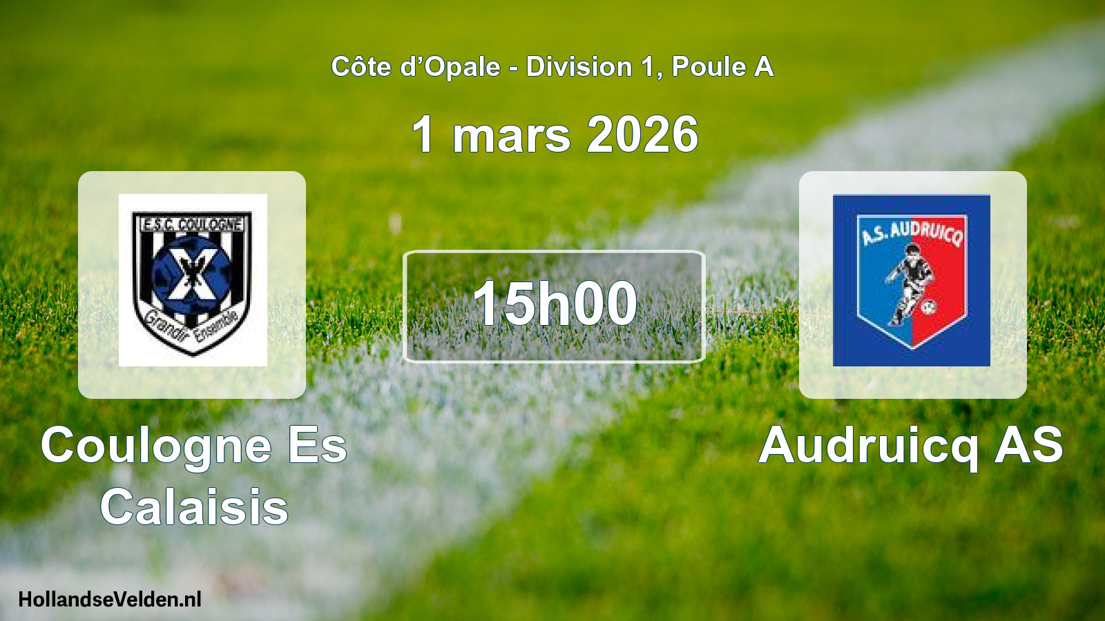Match programmé: Coulogne Es Calaisis - Audruicq AS (1 mars 2026)