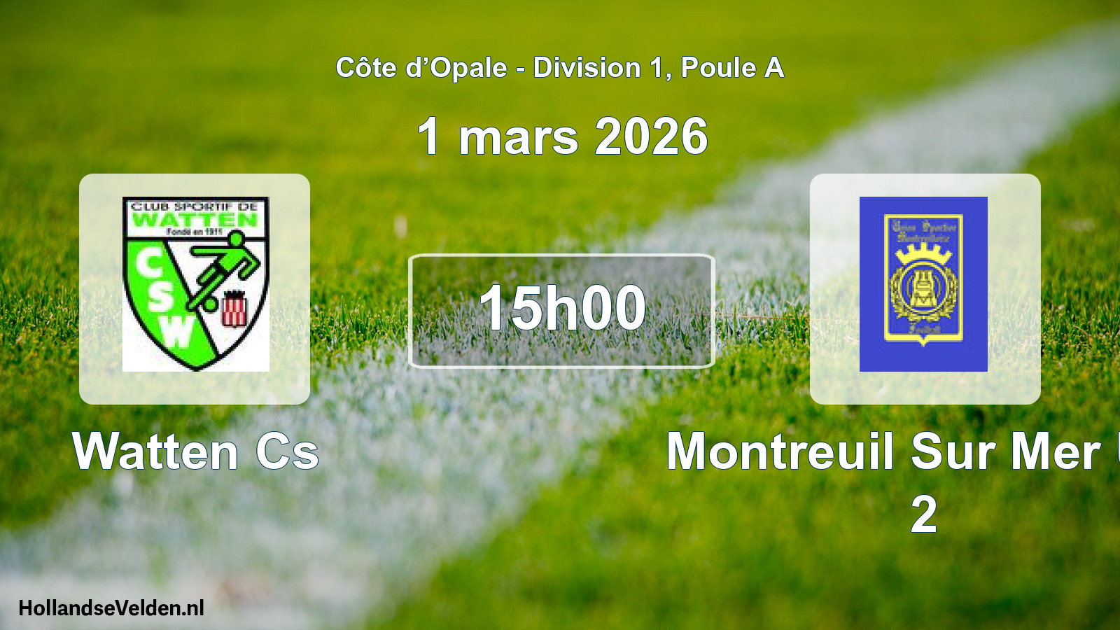 Match programmé: Watten Cs - Montreuil Sur Mer US 2 (1 mars 2026)