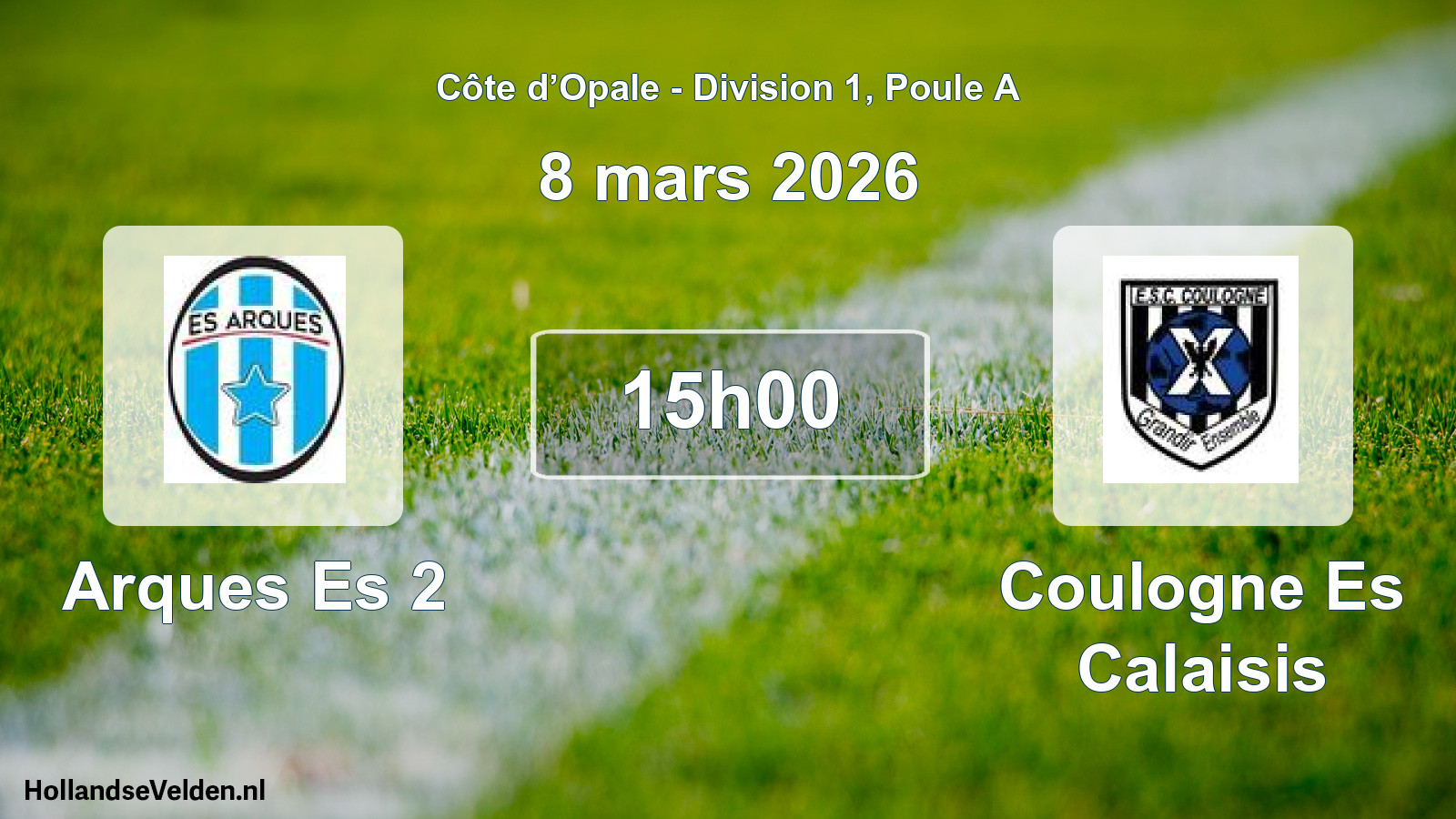 Match programmé: Arques Es 2 - Coulogne Es Calaisis (8 mars 2026)