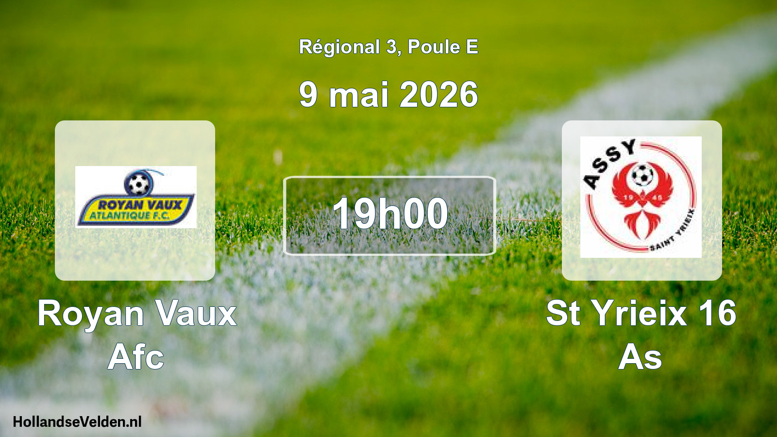Geplande wedstrijd: Royan Vaux Afc - St Yrieix 16 As (9 mai 2026)
