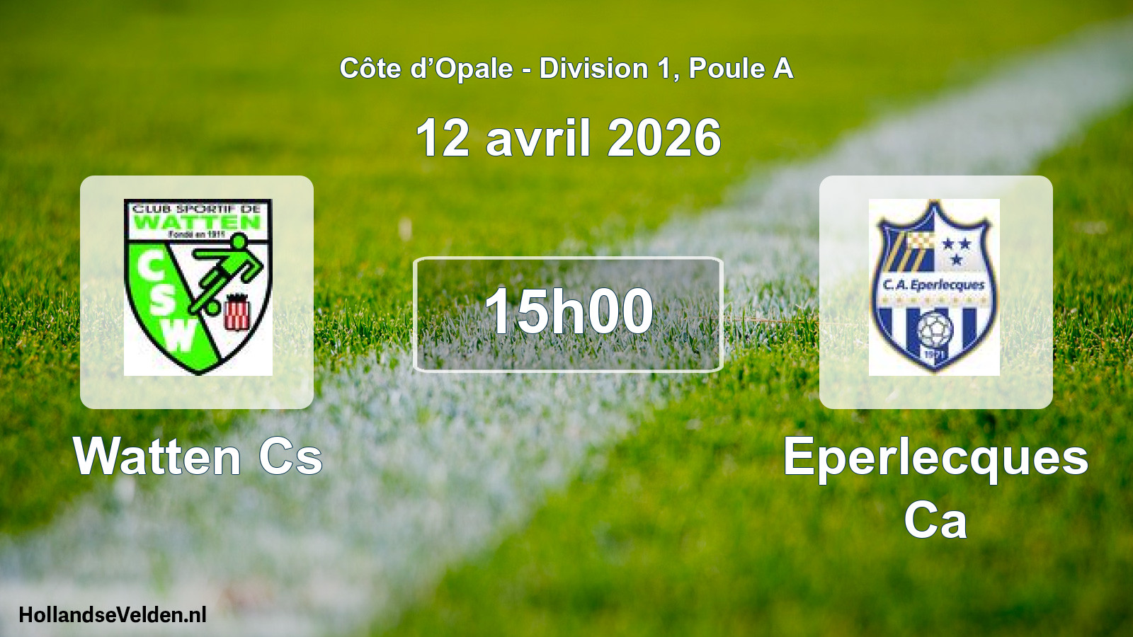 Match programmé: Watten Cs - Eperlecques Ca (12 avril 2026)