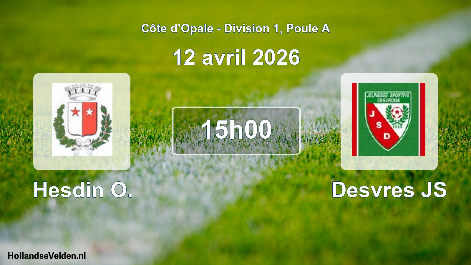 Match programmé: Hesdin O. - Desvres JS (12 avril 2026)