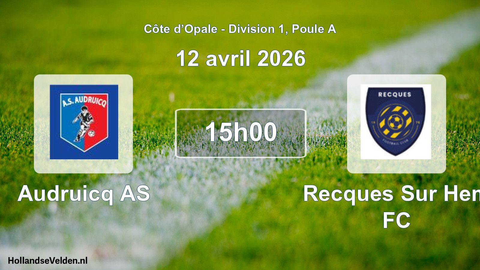 Match programmé: Audruicq AS - Recques Sur Hem FC (12 avril 2026)