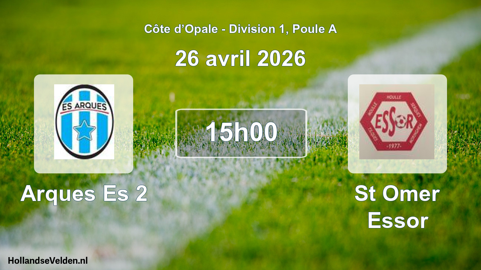 Match programmé: Arques Es 2 - St Omer Essor (26 avril 2026)