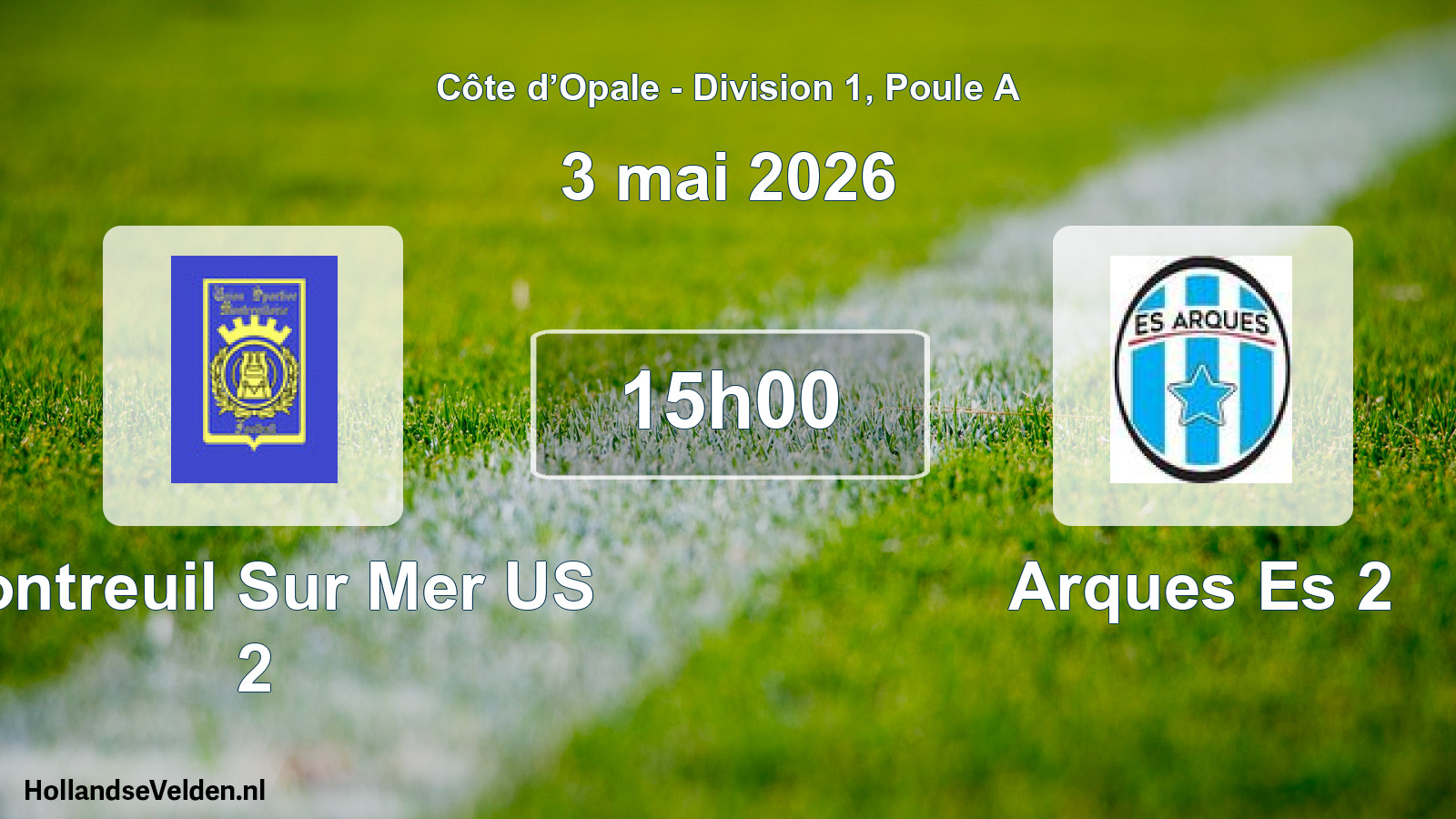 Match programmé: Montreuil Sur Mer US 2 - Arques Es 2 (3 mai 2026)