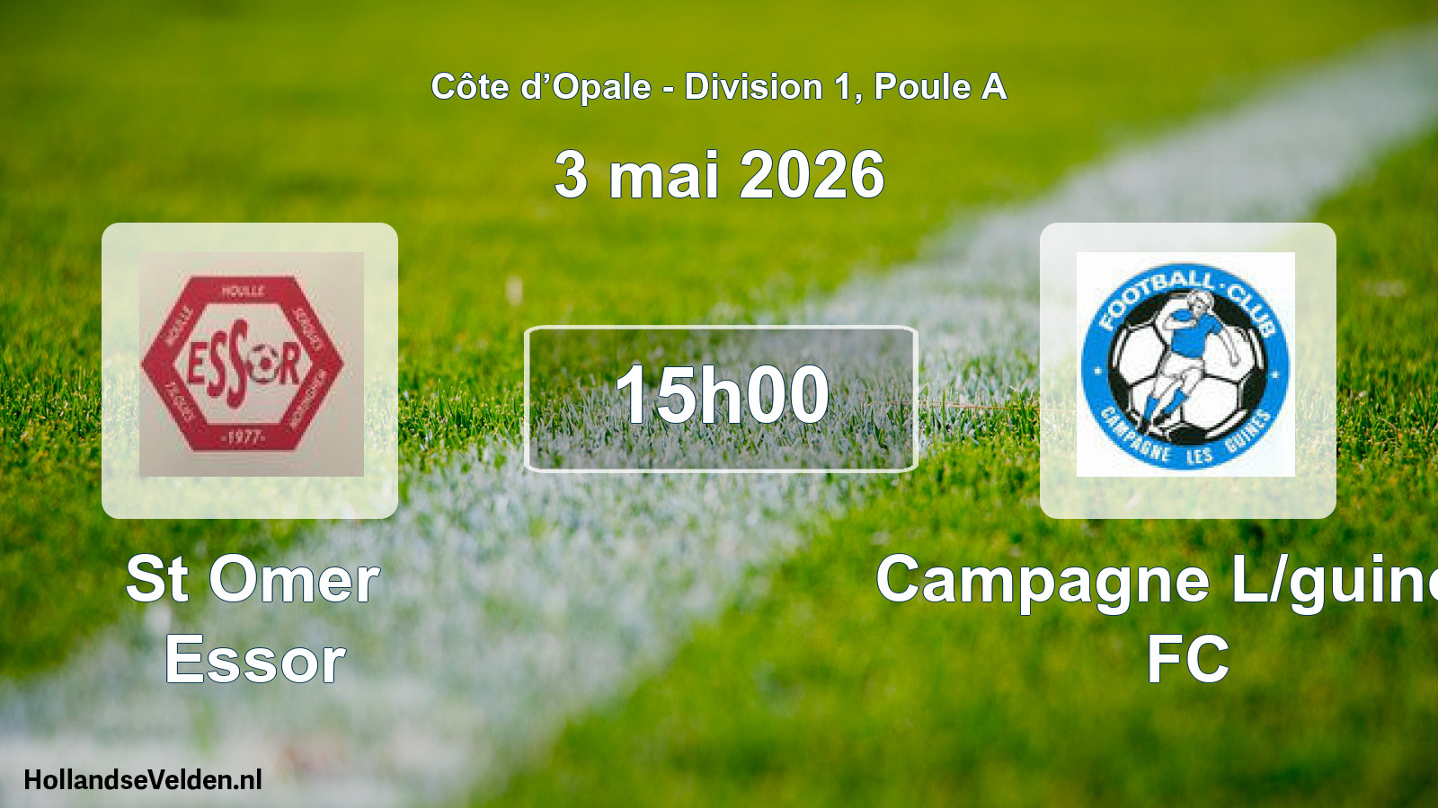 Match programmé: St Omer Essor - Campagne L/guines FC (3 mai 2026)