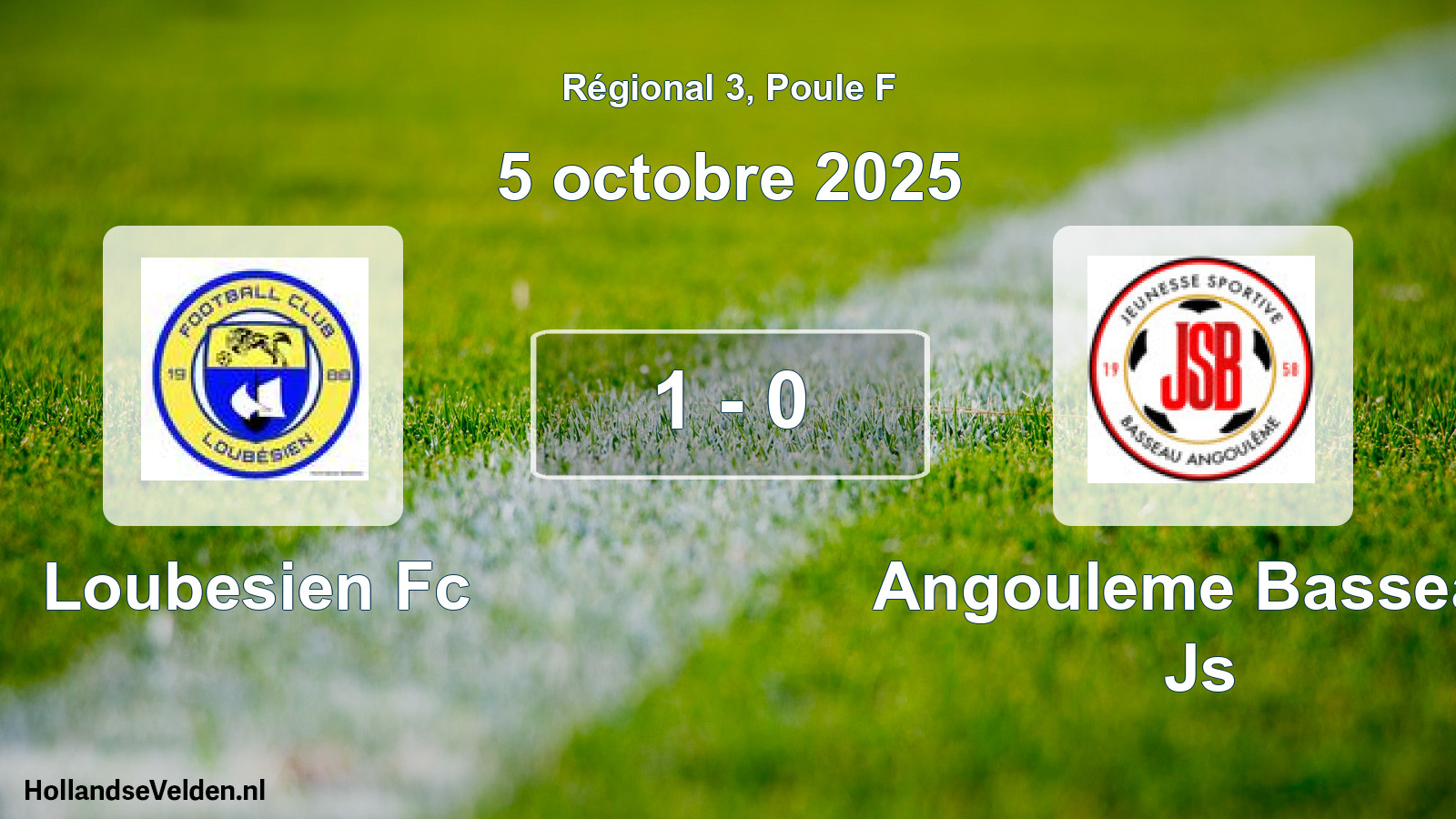 Gespeelde wedstrijd: Loubesien Fc - Angouleme Basseau Js 1 - 0 (5 oktober 2025)