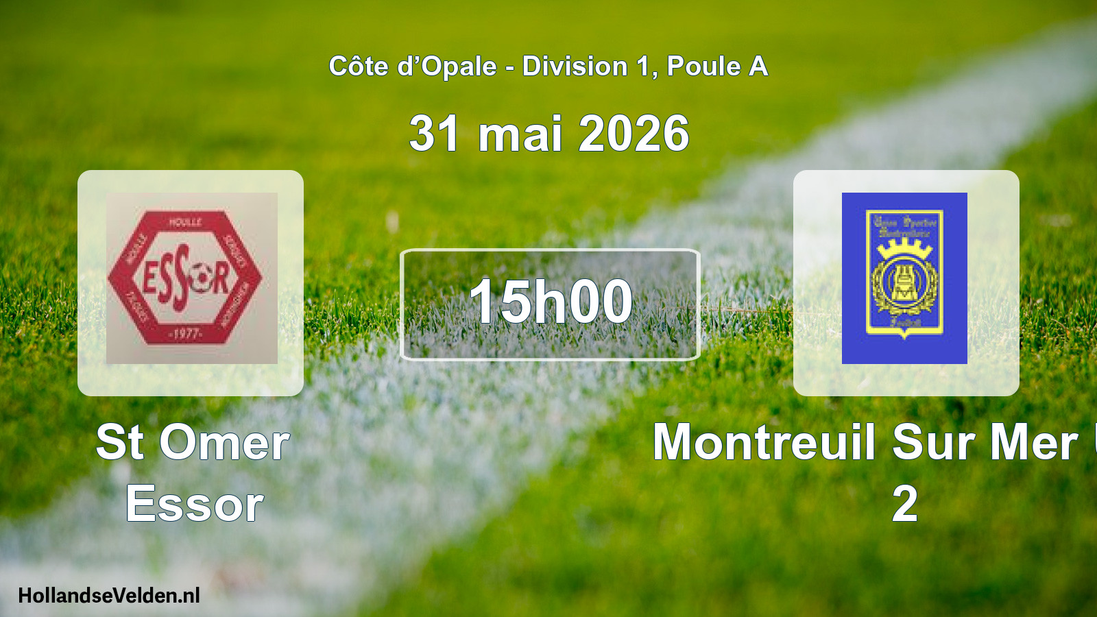Match programmé: St Omer Essor - Montreuil Sur Mer US 2 (31 mai 2026)