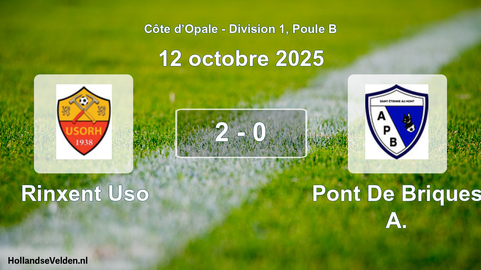 Total number of matches played: Rinxent Uso - Pont De Briques A. 2 - 0 (12 October 2025)