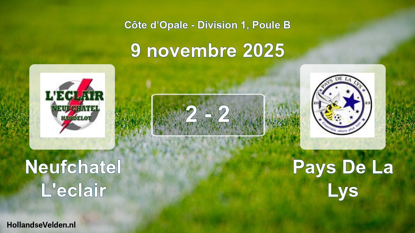 Total number of matches played: Neufchatel L'eclair - Pays De La Lys 2 - 2 (9 November 2025)