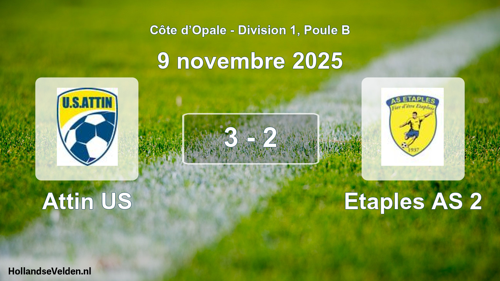 Match joué: Attin US - Etaples AS 2 3 - 2 (9 novembre 2025)