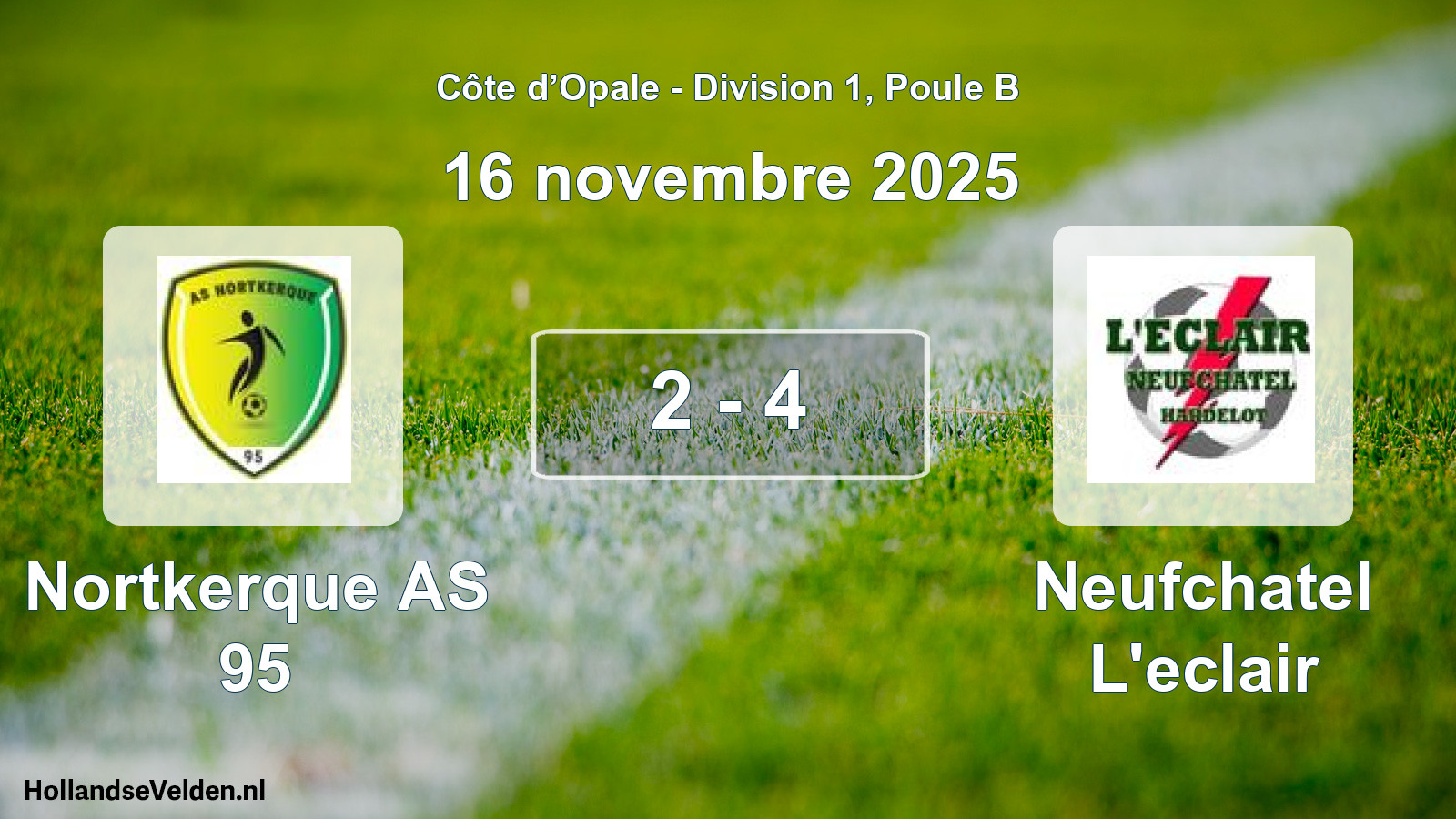 Gespeelde wedstrijd: Nortkerque AS 95 - Neufchatel L'eclair 2 - 4 (16 november 2025)