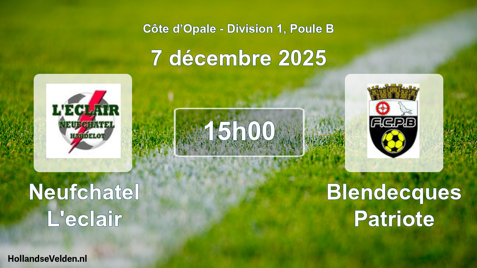 Geplande wedstrijd: Neufchatel L'eclair - Blendecques Patriote (7 december 2025)