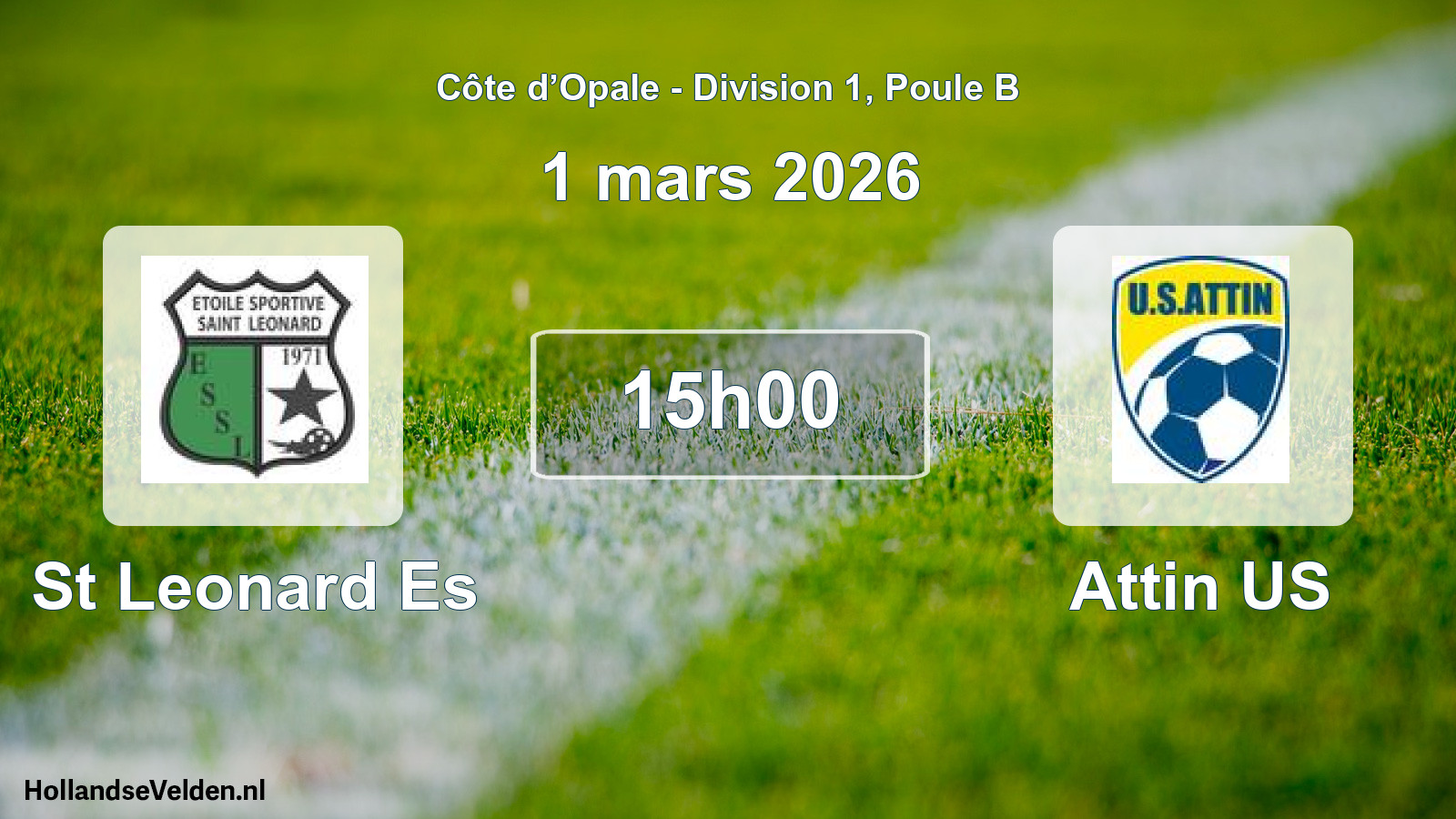 Match programmé: St Leonard Es - Attin US (1 mars 2026)