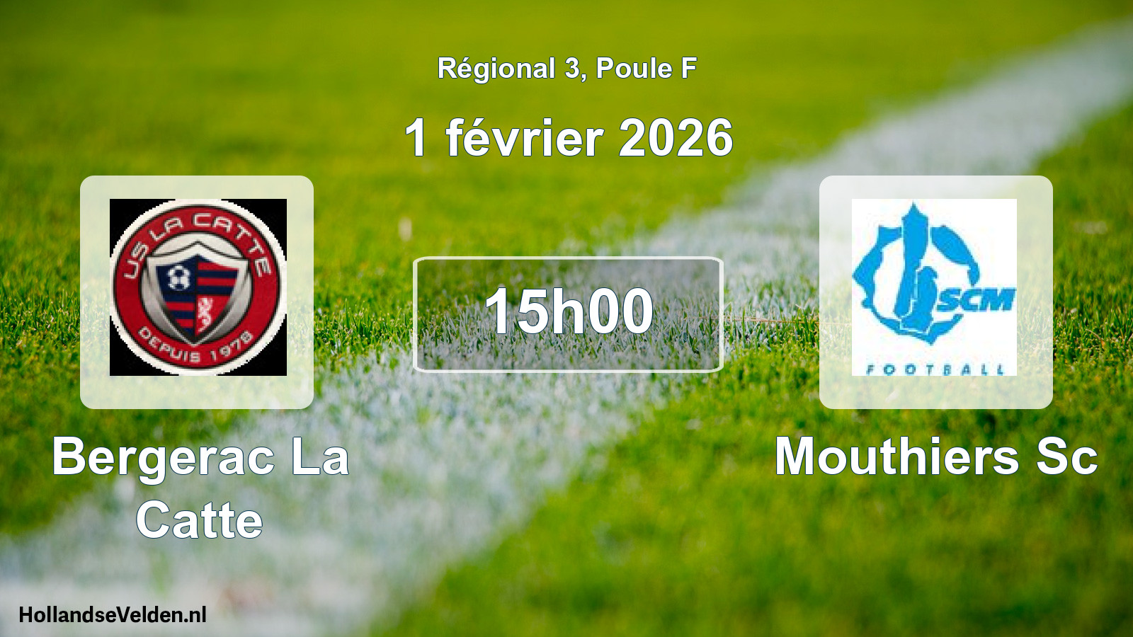 Geplande wedstrijd: Bergerac La Catte - Mouthiers Sc (1 février 2026)