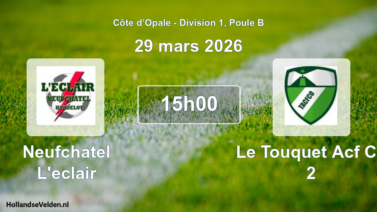 Match programmé: Neufchatel L'eclair - Le Touquet Acf Co 2 (29 mars 2026)